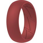 ThunderFit Silicone Wedding Ring for Men - 1 Ring (Red, 8.5-9 (18.9mm))