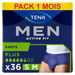 Tena Men Active Fit Pants Plus Size S/M - 4 Packs of 9