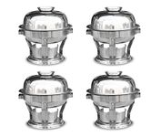 Malabar Trading Company Stainless Steel, Round Chafing Dish With Lid (Silver, 5 Ltr - 4 Pc5 Liter)