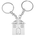 2Pcs Pair Couple Keychain Love Family House Split Man Woman Home Chian Trinket Key Chain for Lovers Alloy Jewelry