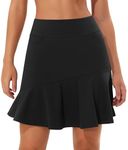 Charmo 19" Golf Skorts Skirts for Women with Pockets Knee Length Skorts High Waisted Athletic Tennis Skirts Black M