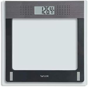 Taylor Precision Products Electronic Glass Talking Bathroom Scale, 440 lb Capacity