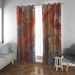 Deertweet Home Burnt Orange Curtains Abstract Aesthetic Blackout Curtains for Bedroom Kitchen Room Divider Curtains H290xB140