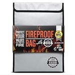 Fireproof Document Bag [11x15"] Protect Legal Documents with This Fireproof Bag, Ultra Safe Money Bags for Cash 2000°F Rated Safe Accessories