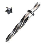 7/8” Bridge Construction Reamer Drill Bit, M2 HSS Taper Chucking Reamer for Steel Alloy Metal Wood Plastic, 1/2" Non-Slip Shank, 5-Spiral Flutes Car Reamer, to Align or Enlarge Holes, 22mm
