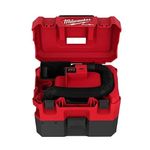 Milwaukee 12V 1.6 Gallon L-Class Brushless Wet and Dry Vacuum Bare Unit M12FVCL-0, Wet & Dry Cleaner, RED, 88 Decibeles