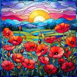 HEIBAGO 5D DIY Flowers Diamond Art Painting Kits for Audlts, Full Drill Sunrise Diamond Painting for Beginners, Rhinestone Embroidery Diamond Dots Set Landscape Gem Crafts for Home Decor 30x30cm