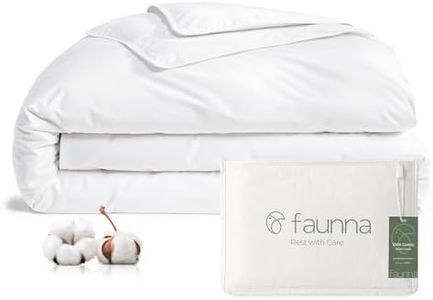 FAUNNA 100% Cotton Duvet Cover, Hypoallergenic Bed Bug Proof White Minimalist Comforter Cover Zipper, Featuring Antimicrobial Product Protection for Enhanced Freshness Breathable Duvet Protector(King)
