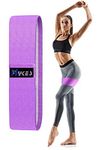 Hykes Anti Slip Fabric Resistance Loop Bands for Legs Butt Squats Thighs HIPS Glutes Booty Workout Yoga Pilates Exercise Fitness Band at Home Gym (Purple - Heavy)