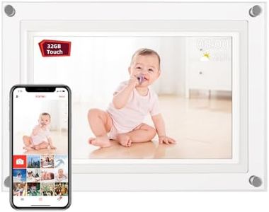 KEDEEK 10.1 Inch WiFi Digital Photo Frame, Acrylic Clear 32GB Electronic Digital Picture Frame, IPS LCD Touch Screen, Auto-Rotate, Share Photo or Video Instantly via Frameo App from Anywhere