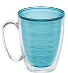 Tervis Clear & Colorful Tabletop Made in USA Double Walled Insulated Tumbler Travel Cup Keeps Drinks Cold & Hot, 16oz Mug, Blue Moon