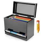 Creproly Stainless Steel Pencil Dispenser/Pen Holder for Classroom Home Restaurant for Bulk Pencils Storage/Unwrapped Drinking Straws Storage (Black)