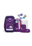 ergobag Maxi School Backpack Set Ergonomic School Backpack Flexible 6-Piece 1st Class Primary School, Pearl Diving Bear - Purple