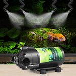 DAOTAILI Misting System Reptile Mister Spray System with Pump 4 Adjustable 360°Misting Nozzles Filter and 5 Meter Tube Mister for Lizard Reptiles Chameleons…