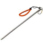 TITO Titanium Scuba Diving 14''/35cm Titanium alloy Lobster Tickle Pointer Stick/Measurement & Lanyard (Titanium color)