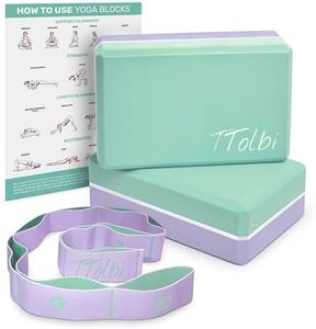 Yoga Blocks 2 Pack with Strap & Guide – Non-Slip EVA Foam Pilates Blocks for Home Workouts, Dance, Ballet, Gymnastics & Stretching Exercise | Ideal Dancer Gifts