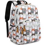 Leaper Cute Cat Printing School Backpack Water-resistant Kid's Backpack Bookbags Travel Bag Casual Bag Satchel Gary