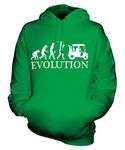 Candymix - Golf Cart Evolution of Man - Unisex Hoodie Mens Ladies Hooded Sweater, Size X-Large, Colour Irish Green