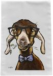 Goat Tea Towel - Goat Flour Sack Towel - Goat Kitchen Towels - Farmhouse Goat Kitchen Decor - Goat Lover Gifts -Goat Gifts for Mom - 27x27" Hand printed in NC, direct from the artist, Lee Keller