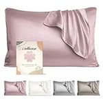 iCooBreeze Silk Pillowcases 100% Mulberry Silk Double Sided, Real Silk Pillow Case for Hair and Skin, Pillow Cover with Hidden Zipper (Standard(20"x26") 1 Pack, Lotus Pink)