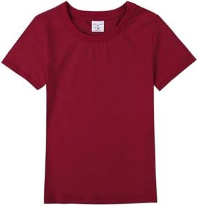 COSLAND Toddler Baby Plain T-Shirts, Wine Red, 2T