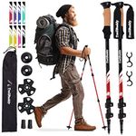 TrailBuddy Collapsible Hiking Poles - Ultralight Aluminum Trekking Poles for Hiking, Camping & Backpacking - Pair of 2 Adjustable Walking Sticks w/Cork Grip