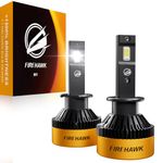 Firehawk H1 LED Headlight Bulbs 50000LM 1200% Brighter 6000K Cool White Plug and Play Halogen Replacement Conversion Kit 2025 Advanced, Pack of 2