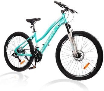 SmiloSprk Low-Step Mountain Bike for Women/Girl, 26" Sizes, 21-Speed Twist Shifting, Disc Brakes, Womens Bike with Suspension Fork, Easy Assembly, Ideal for Adventurers, Green