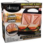 Gotham Steel Breakfast Sandwich Maker, 2 in 1 Panini Press Grill Sandwich Maker, Sandwich Press Sandwich Grill, Nonstick Grilled Cheese Maker with Easy Cut Edges, Indicator Light, Kitchen Gadgets