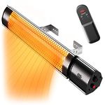 Pro Breeze Halogen Infrared Patio Heater - Wall Mounted Electric Heater With Remote Control for Garden/Outdoor - 2 Heat Settings (1KW &/2KW) - Fixtures & Fittings included