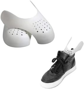 SHUBHPETAL Anti-Wrinkle Shoes Flod Protectors Toe Box Defloder Shoes Flod Guards for Sneaker and Casual Shoes Soft Material Prevent Shoes Flod Indentation (1 pair) (White shoes protector)