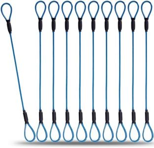 3.3mm Steel Wire Rope Outdoor Travel Security Cable Lock,Braided Steel Coated Safety Cable Luggage Lock,Safety Cable Wire Rope Chain Lock Double Loop Lightweight (Blue, 12in/10Pcs)