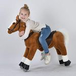 UFREE Horse Great Present for Girls, Action Pony Toy, Ride on Medium 36'' for Children 4 Years Old to 9 Years Old. (White Mane and Tail)