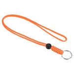 PATIKIL Paracord Lanyard with Keyring 18 Inch, Necklace Keychain Cord Metal Hook Strap for Keys Whistle ID Card Badge Holder, Orange