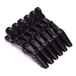 Proxoto 6 PCS Styling Salon Hair Clips, Alligator, Plastic Hair-Non-Slip DIY Accessories Hairgrip, Nonslip Grip, Double-Hinged, Wide Duck Teeth, Hair Coloring, Women, Girls (Black)