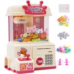 Arkyomi Mini Claw Machine Arcade Game For Kids 2in1 Electric Candy Grabber Machine and Money Box Piggy Bank for Children,Vending Machine Toys