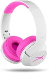 Altec Lansing Kid Safe Noise Cancelling Wireless Headphones 15H Battery, 85dB Volume Limit, Foldable Design Powerful Sound, Active Noise Cancellation Perfect for Kids Ages 7+ (Whiteout Pop Pink)