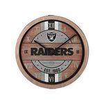 FOCO Oakland Raiders NFL Barrel Wall Clock