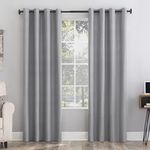 Sun Zero Columbia 2-pack Thermal Energy Saving Total Blackout Grommet Curtain Panel Pair, 50" x 95", Silver