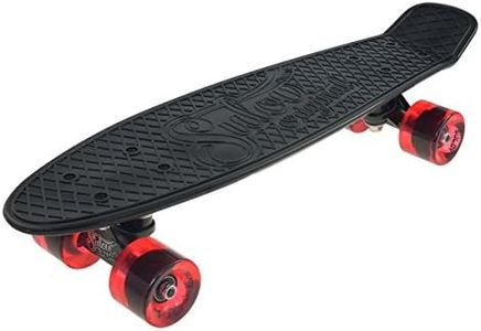SULOV Penny Skateboard rétro Venice, Mixte, Penny Board Retro Venice, Noir/Rouge, 55 x 14.5 x 12 cm