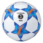 Runleaps Football Size 3 for Kids, Ball Toys with Star Pattern Official Size Soccer Balls for Training, Playing, Boys, Girls, Toddlers Age 3-8 (Blue)