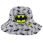 DC Comics Boys' Bucket Baseball Cap, Batman Toddler Sun Hat for Ages 2-4, Grey and Black, Years