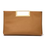SWEETV Clutch Purses for Women Evening/Formal, Fashion PU Leather Purse for Prom, Cocktail, and Wedding,Nina, Bronze Brown