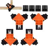 90 Degree Corner Clamp, Corner Clamp, Adjustable Single Handle Spring Loaded Right Angle Clamp. 4PCS Clamps for Woodworking, Suitable for Drilling and Framing (Orange)