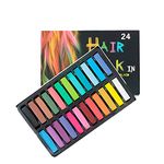 Trimming Shop Temporary Hair Chalk Colour Pastel Hair Dye - 24pcs Hair Chalk Set, Non-Toxic Pastel Hair Dye Hair Color for Halloween Makeup Birthday, Salon Washable Hair Dye, Pack of 1