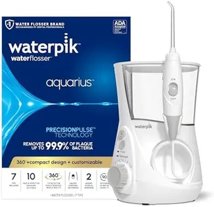 Waterpik Aquarius Water Flosser Professional For Teeth, Gums, Braces, Dental Care, Electric Power With 10 Settings, 7 Tips For Multiple Users And Needs, ADA Accepted, White WP-660, Packaging May Vary