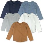 HonestBaby 5-Pack Waffle Henley Lon