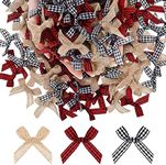 120 Pieces Mini Plaid Ribbon Bows, 