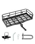 VEVOR 60" x 24" x 14", Hitch Cargo Carrier, 500 lbs Capacity Hitch Cargo Carrier with Anti-Rattle Hitch Stabilizer, Folding Hitch Mount Cargo Carrier with Pins and Latches, Fit for SUVs/Pickup Trucks