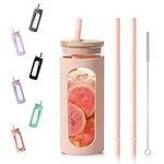 LIWEGHT Glass Tumbler with Straw an